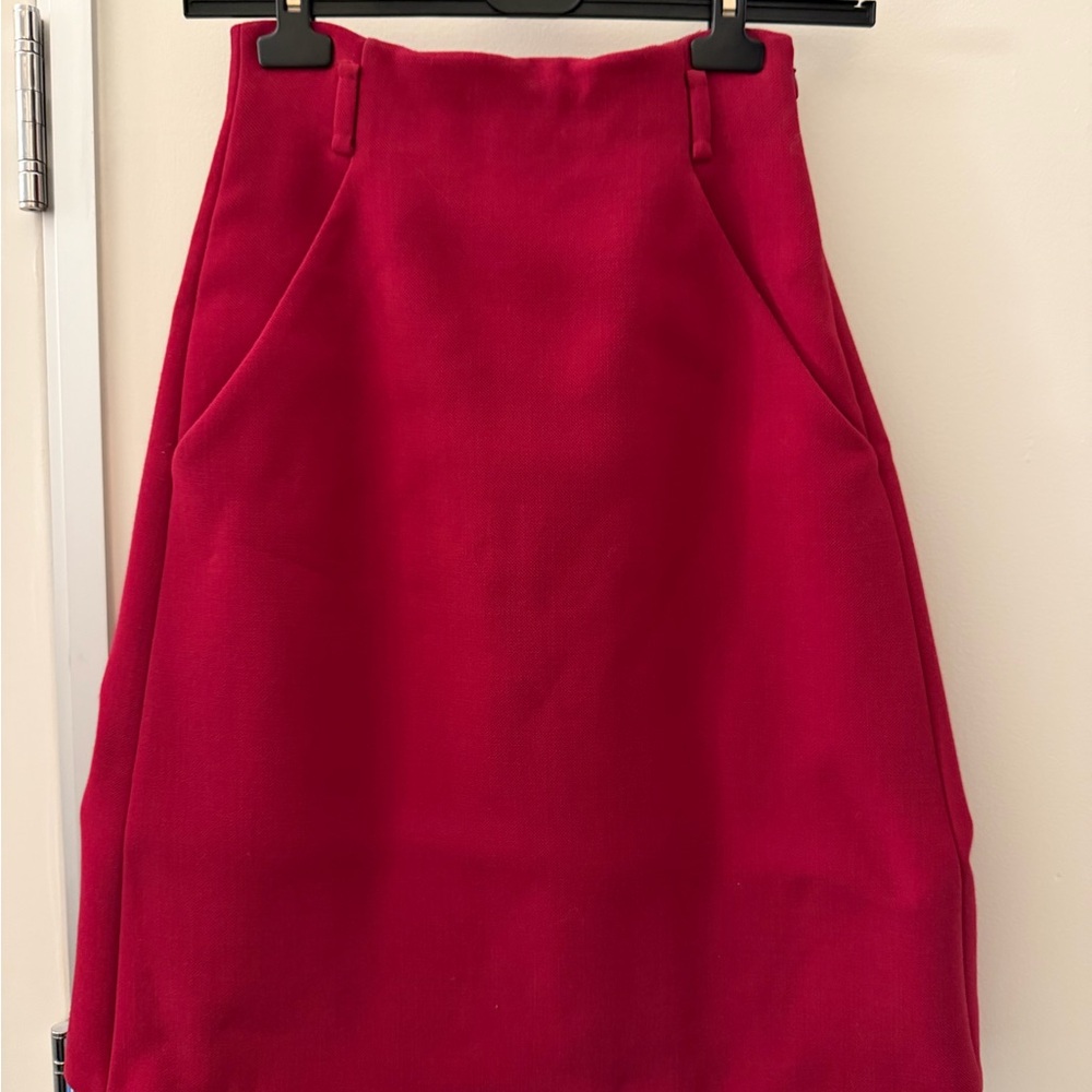 Prada Red A-Line Skirt
